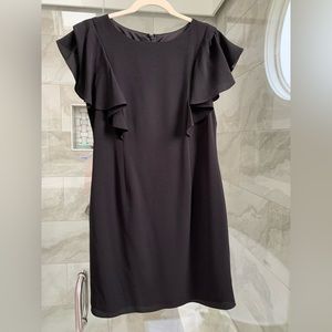 Black dress with flutter sleeve